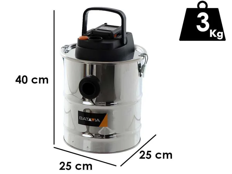Aspirateur à cendres bidon Batavia - capacité 12 L