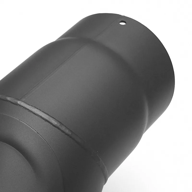 Raik Basic coude de tuyau de fumée 130mm gris fonte 90° – 3 pièces avec porte pour tuyau de fumée / conduit de fumée