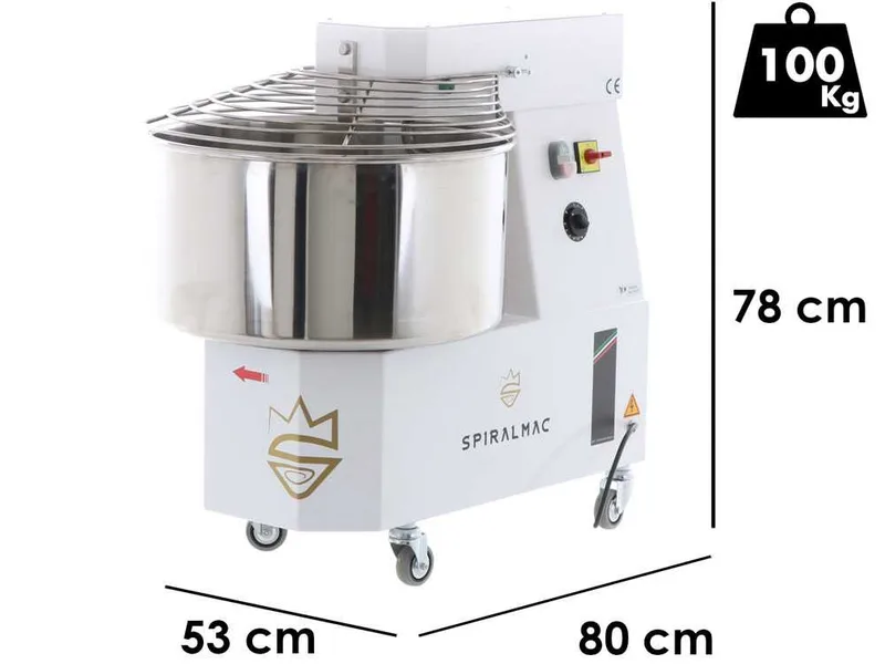 Pétrin à spirale triphasé SPIRALMAC SV44 - Capacité de pâte 44 Kg - 2 CV