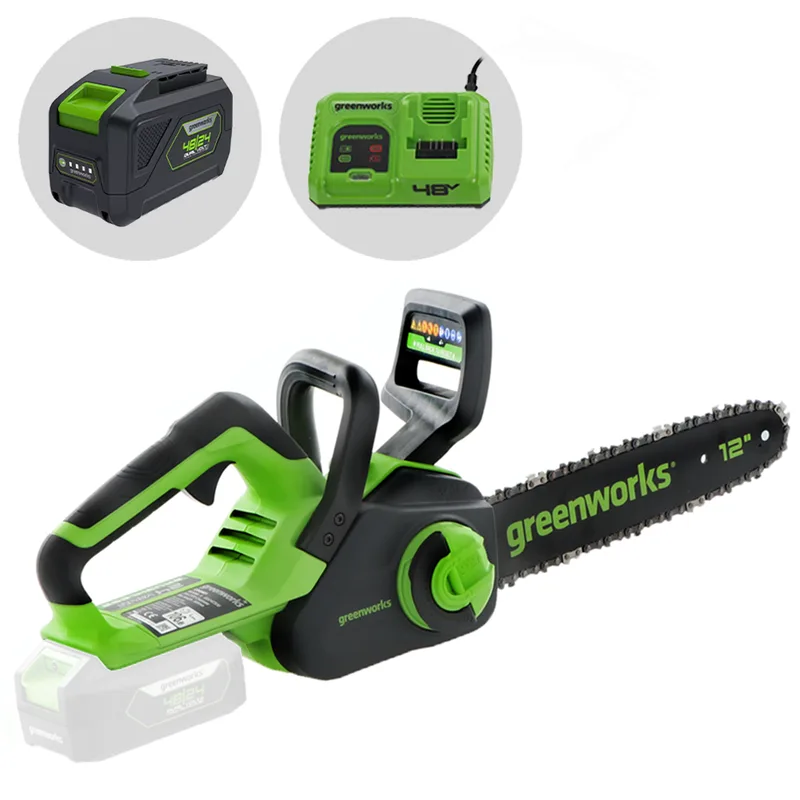 Greenworks GD24CS30 - Tronçonneuse électrique à batterie 24 V 10 Ah - Lame de 30 cm