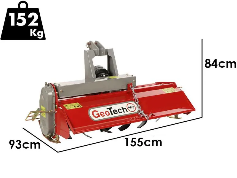 GeoTech Pro LRT 135 - Fraise rotative pour tracteur série légère - Déport manuel