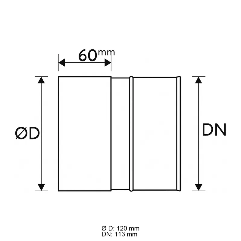 Schiedel PRIMA PLUS raccord chaudière Ø113 mm simple paroi mat