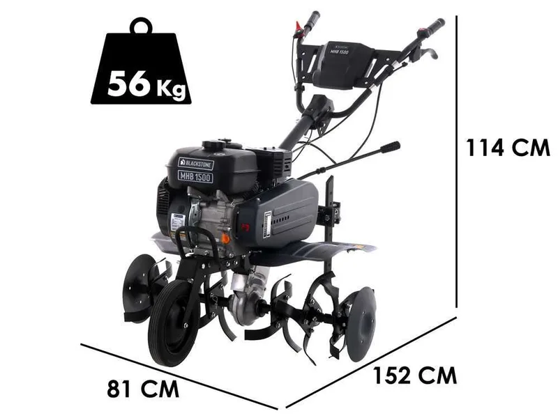 BlackStone MHB 1500 - Motobineuse thermique à essence 212 cm3 - 7 CV