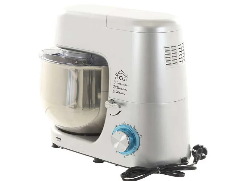 Batteur mélangeur planétaire DCG KM1508 avec cuve en INOX de 8 litres - Multifonctions à déclenchement rapide