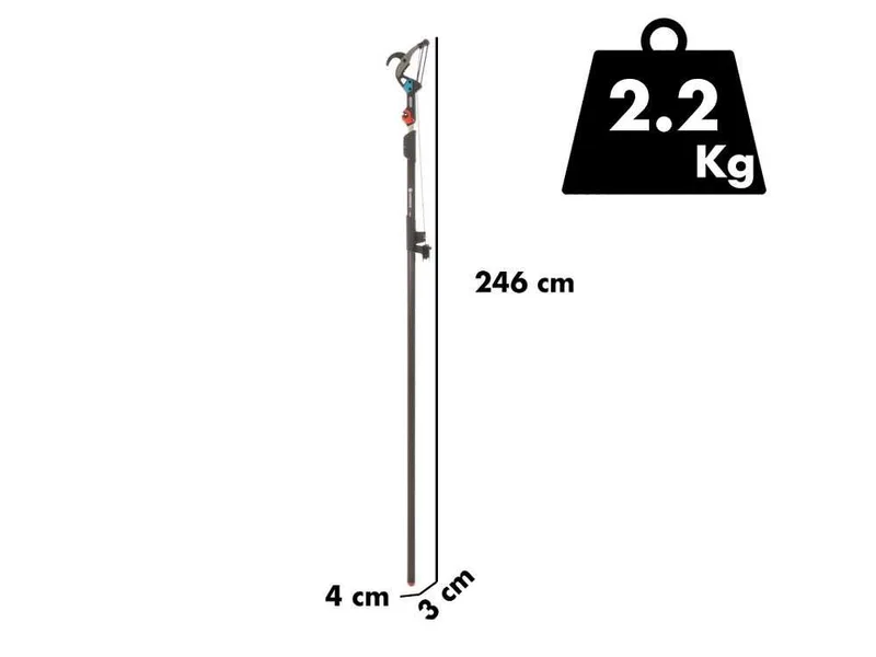 Gardena Bypass combisystem - Échenilloir sur perche de rallonge télescopique combisystem en aluminium de 210 à 390 cm