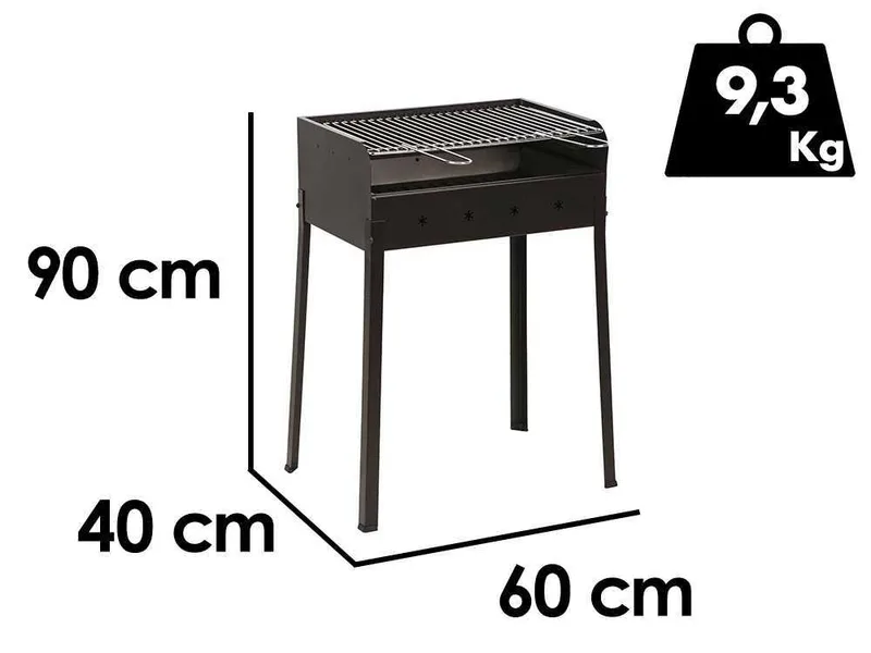 Mille Stella Eco Medium - Barbecue à charbon en fer artisanal - 57,5x37 cm