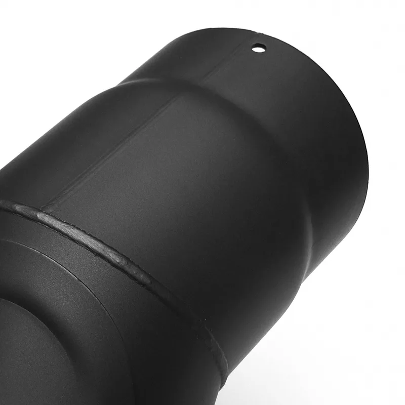 Raik Basic coude de tuyau de fumée 130mm noir 90° – 3 pièces avec porte pour tuyau de fumée / conduit de fumée