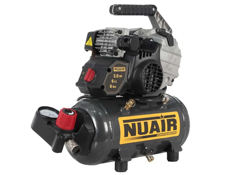 Nuair FU 227/8/6E - Compresseur d'air électrique compact portatif - Moteur 2 CV - 6 Litres