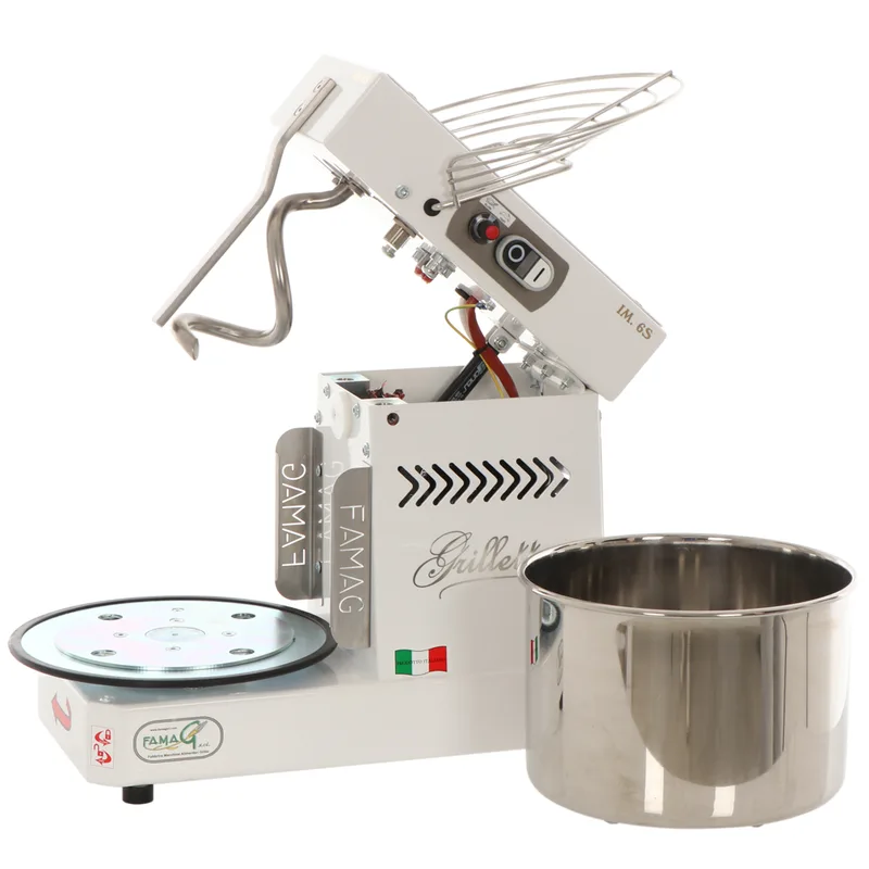Pétrin à spirale Famag Grilletta IM 6 S 10 vitesses - Tête basculante - Capacité de la cuve 6 Kg 9 litres