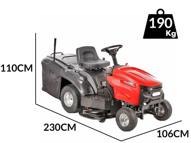 GeoTech RTM 170-960 C - Tracteur tondeuse - Boîte mécanique - Bac de ramassage