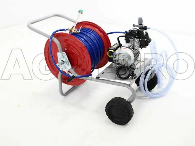 Groupe motopompe de pulvérisation électrique Comet MC 20/20 moteur électrique et chariot