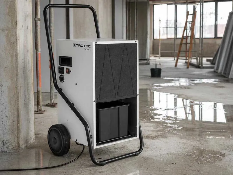 Trotec TTK 350 S – Déshumidificateur sur roues – 63,5 L/24 h – Pour surfaces jusqu’à 180 m²