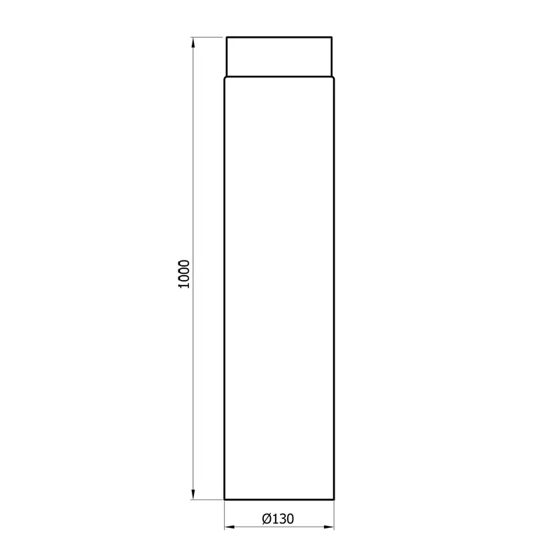 Raik Basic Élément de longueur 130mm noir L:1000mm pour tuyau de fumée / conduit de fumée