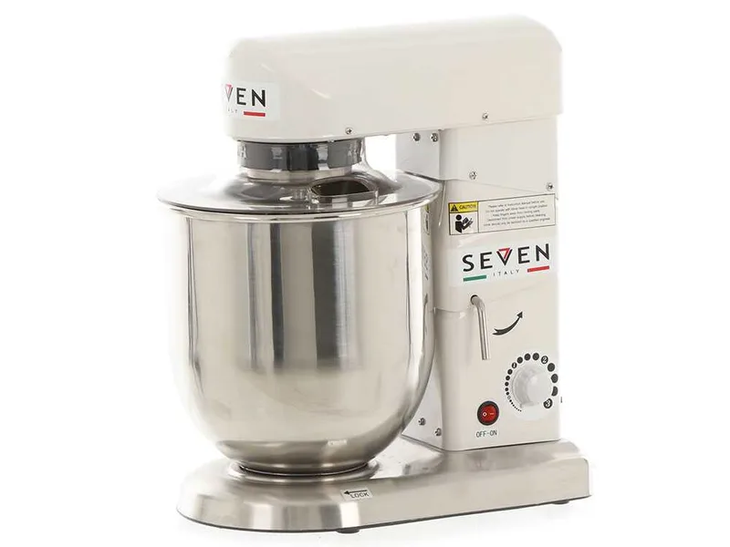 Batteur mélangeur planétaire Seven Italy FP110 avec cuve INOX 10 litres - Accessoires interchangeables