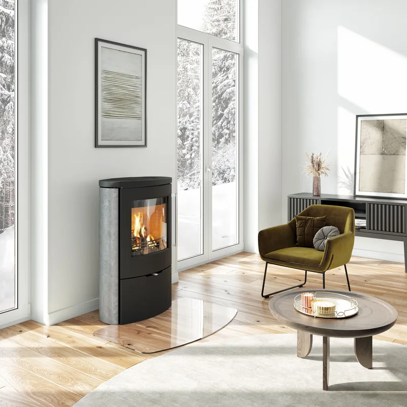 Poêle à bois TermaTech TT80RLS en acier noir