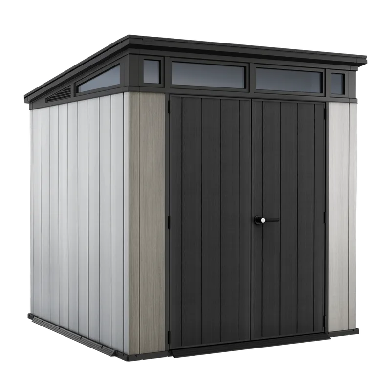 Keter Artisan gris - Abri de jardin - Avec porte double battant - 214x218x226 cm