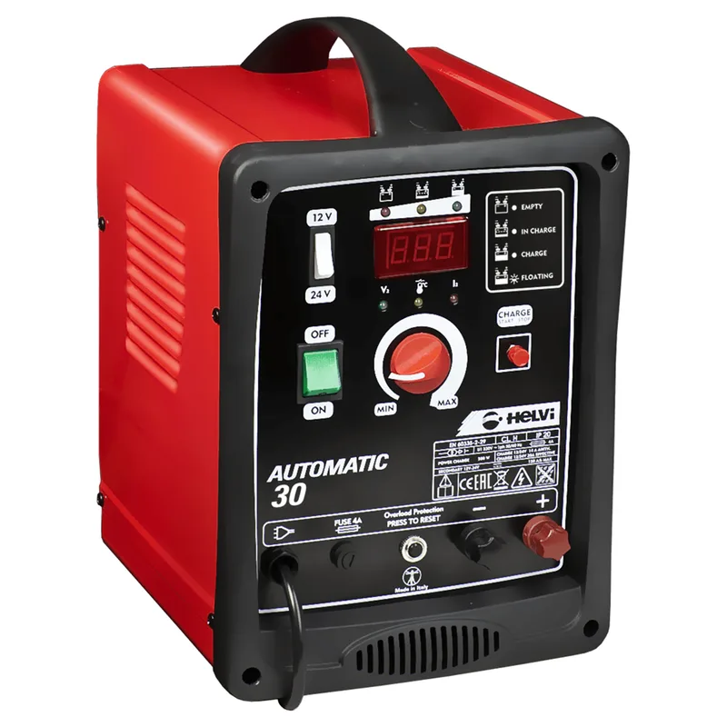 Helvi Automatic 30 - Chargeur de batterie et mainteneur de charge automatique portable - 12/24V - Monophasé