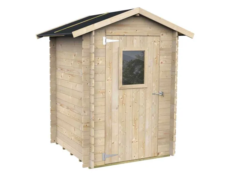 Alce Hobby 146x146 - Abri de jardin en bois - Avec fenêtre à l'avant - 146x146x204 cm