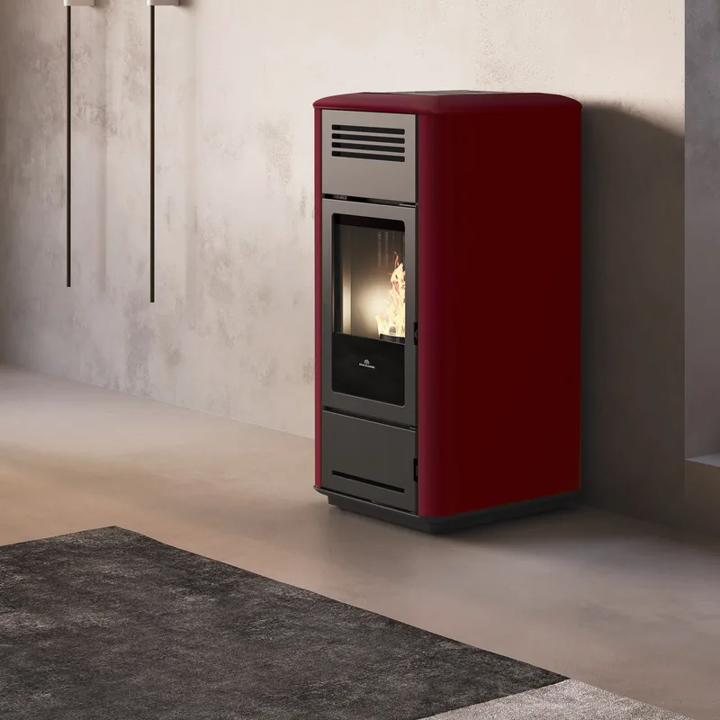 Edilkamin Milla H 12 Evo poêle à granulés hydro acier bordeaux