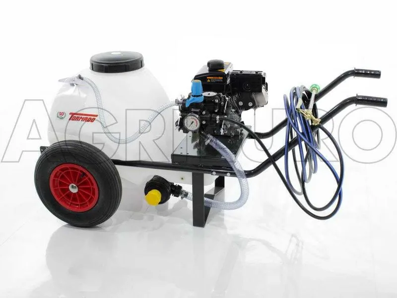 Groupe motopompe de pulvérisation Comet MTP MC 25 - Loncin 148F-2 sur châssis avec cuve 80 lt
