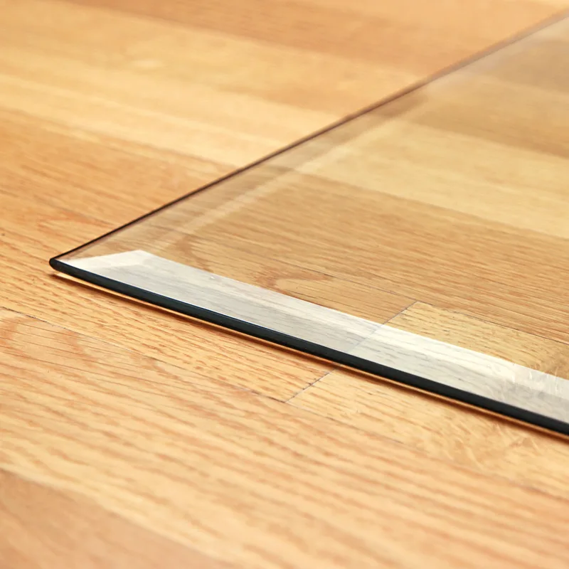 Plaque de verre quart de cercle Raik Kamin avec facette incluse