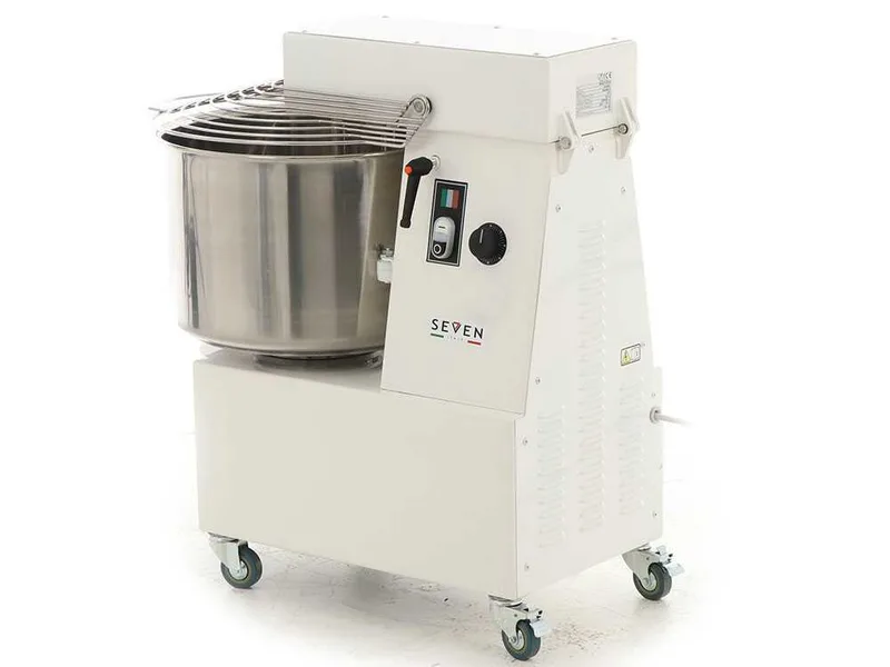 Pétrin à spirale professionnel Seven Italy GHR 50 - 230 V - Avec roues et Minuterie