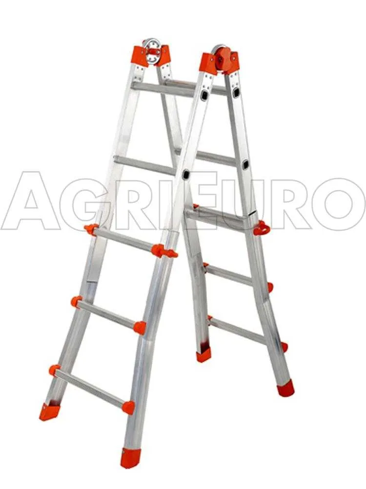 Gierre Peppina AL010DS - 2x6 marches, 2,71 m - Échelle télescopique en aluminium