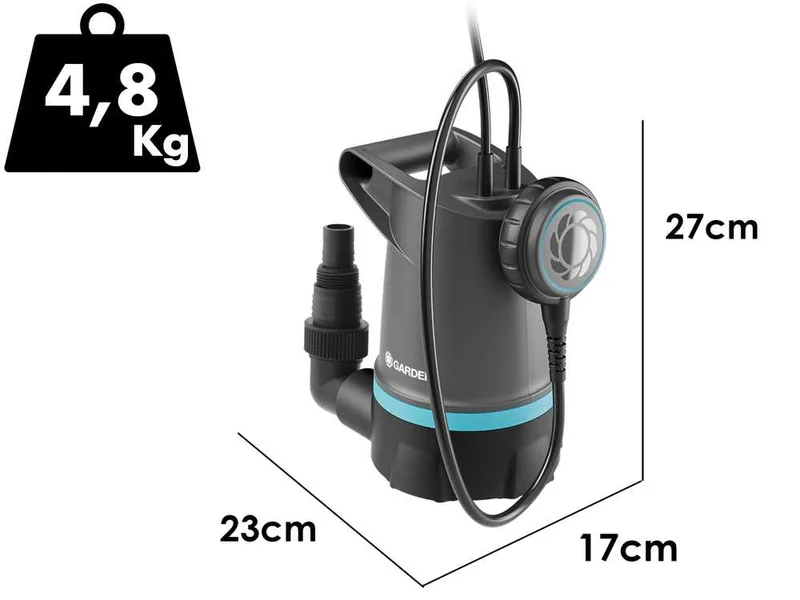Gardena 20000 BASIC - Pompe immergée électrique pour eaux claires - Flotteur intégré