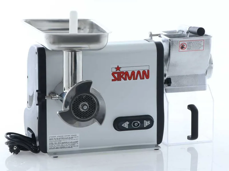 Sirman TCG 22 Dakota - Hachoir à viande électrique - Râpe intégrée - en aluminium et acier inox