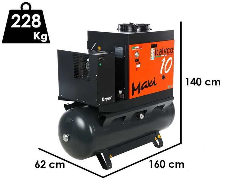 Italyco Maxi 10/270 D - Compresseur rotatif à vis - Pression max 10 bar