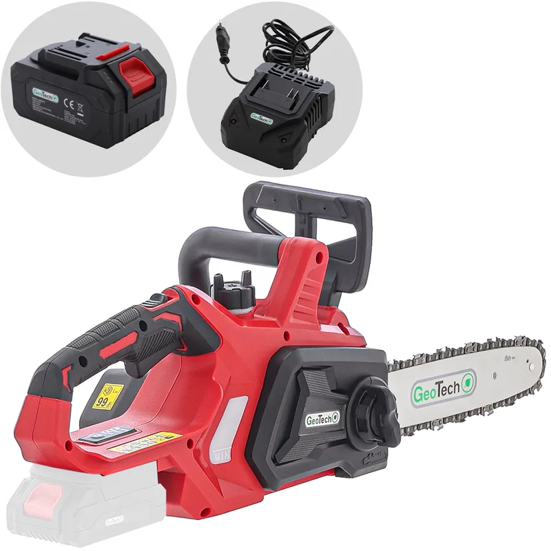 GeoTech X-Line CS-20V - Tronçonneuse à batterie 20 V/5 Ah - Guide de 25 cm