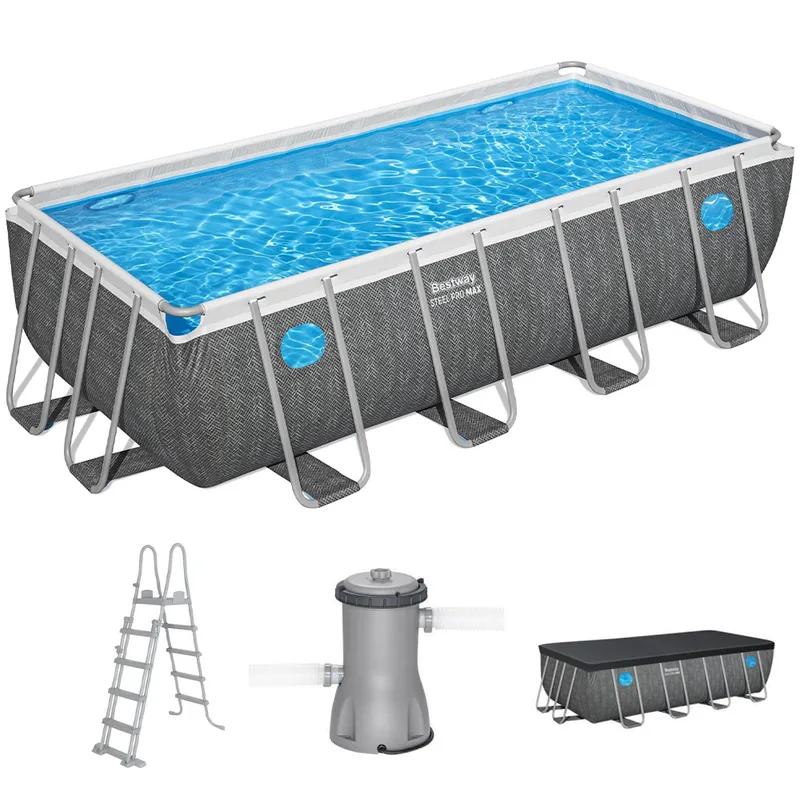 Bestway Steel Pro Max Splashview 561MB - 488x244x122 cm - Piscine hors-sol pour 5-6 personnes