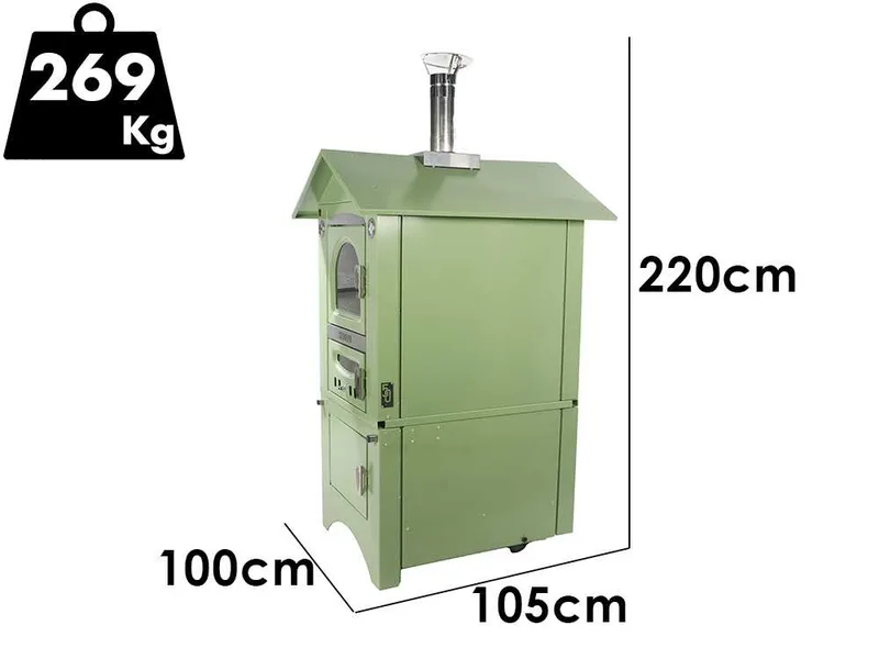 Clementi Smart - Four à bois pour pizza d'extérieur - 80 x 45 cm - Vert