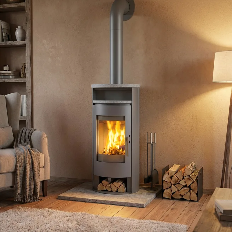 Wamsler Roto Poêle à bois gris acier