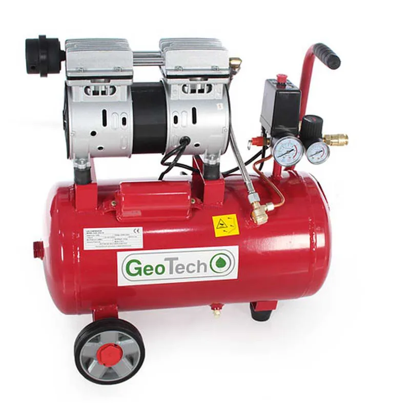 GeoTech S-AC 24.8.10 - Compresseur d'air électrique silencieux 24L oilless - Moteur 1 CV