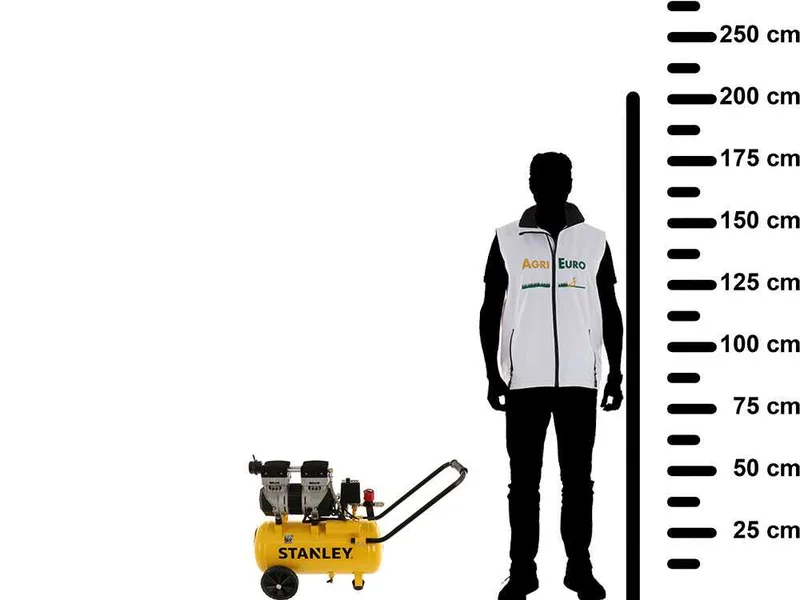 Stanley DST 150/8/24 SXCMS1324H - Compresseur d'air électrique monophasé silencieux, oil-less - Moteur 1.3 CV - 24 L