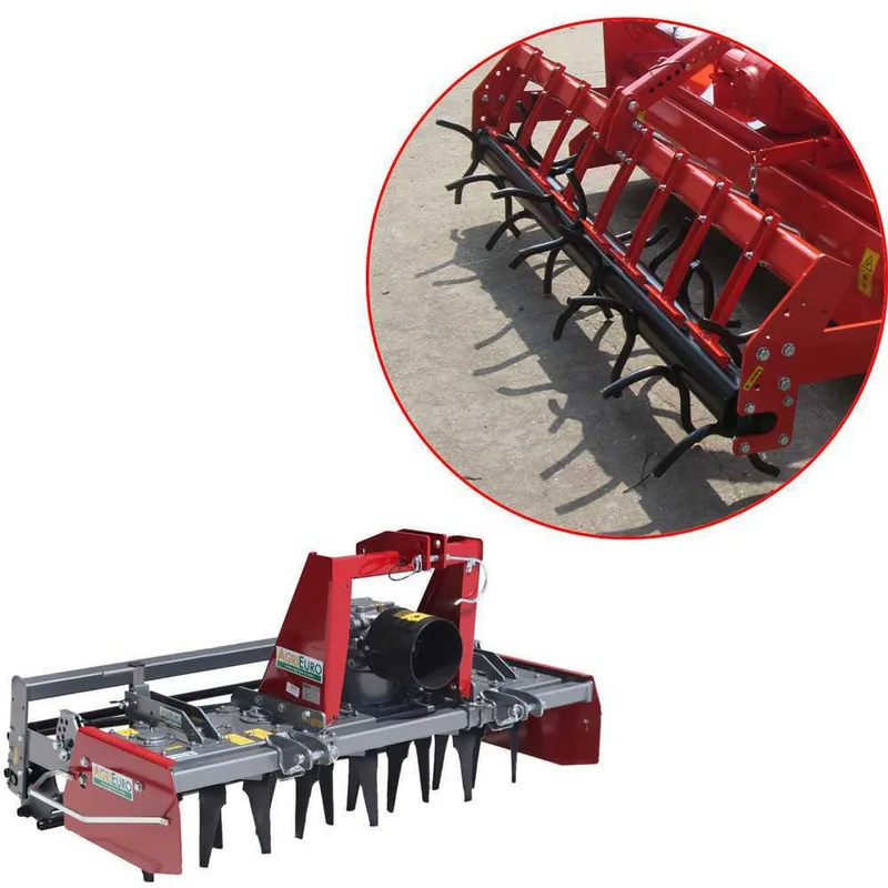 Herse rotative RM200 - largeur de travail 200 cm - 18 lames Série lourde - Rouleau à piques