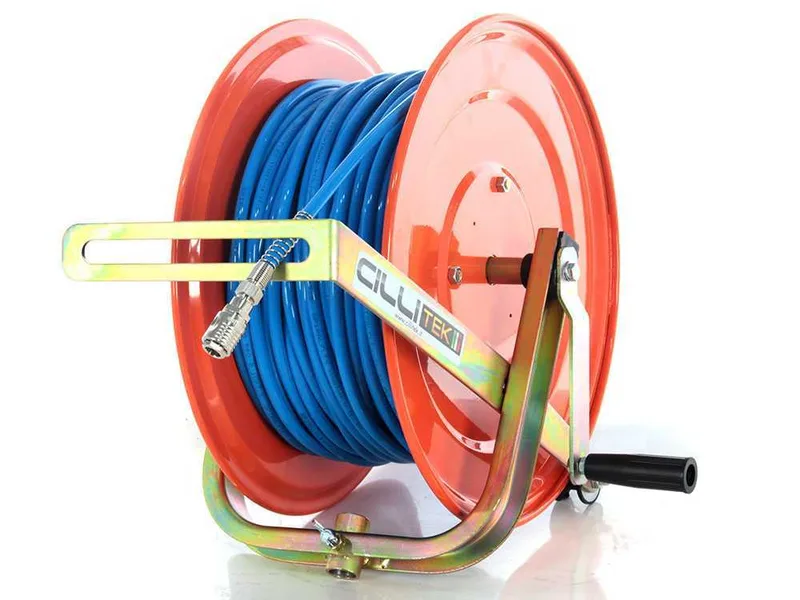 Enrouleur de tuyau pneumatique avec 100 m de tuyau Polyuréthane à air comprimé pour compresseur