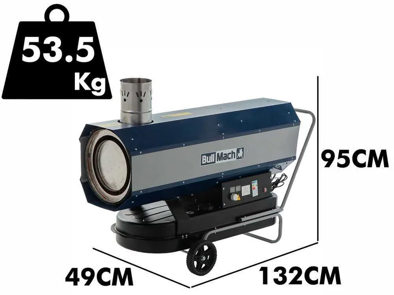 BullMach BM-IDH 80 - Générateur d'air chaud diesel 80 kW - à combustion indirecte