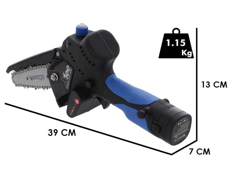Vesco X100 - Élagueuse sans fil - 2 batteries de 14.4 V et 2.6 Ah