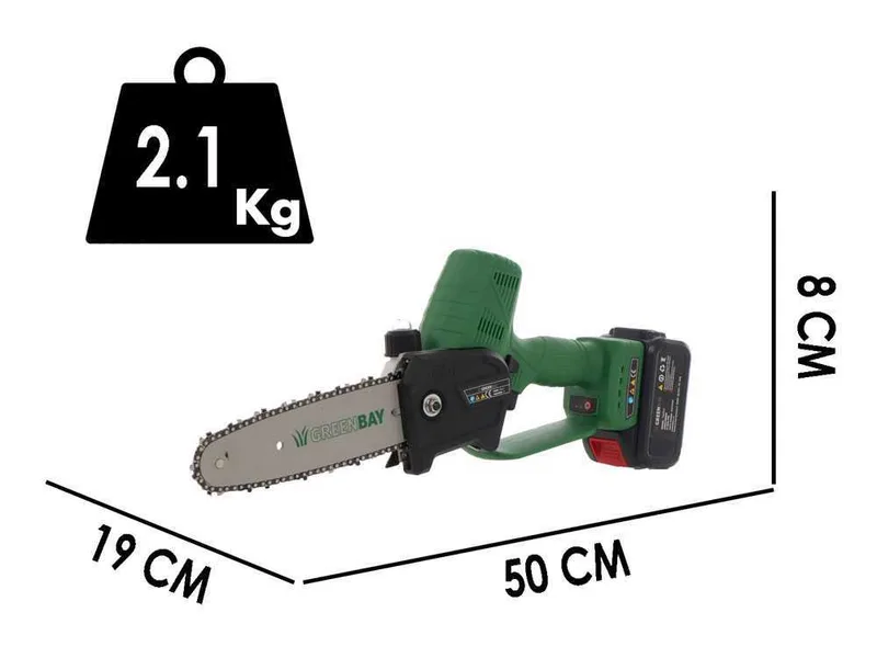 Élagueuse à batterie GreenBay TopSaw 8 - 2 batteries de 21V - 4Ah