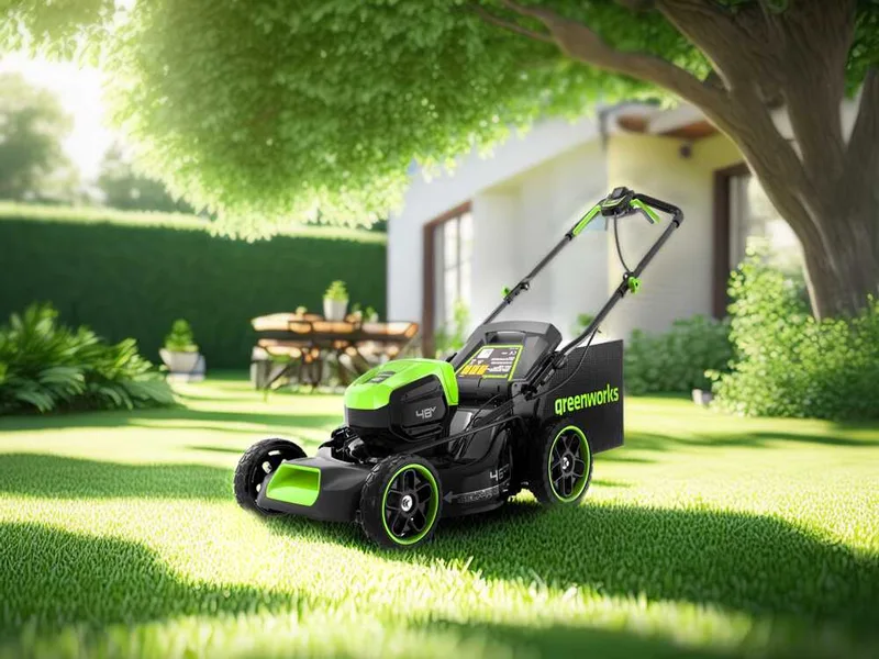Greenworks GD48LM46SPIIK4 - Tondeuse à gazon autotractée à batterie - 48V/4Ah - Coupe 46 cm