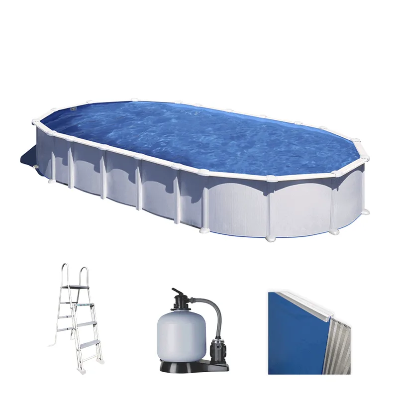 Gre Haiti Ovale 1000 x 550 x 132 cm - Piscine hors-sol - Traverses enterrées