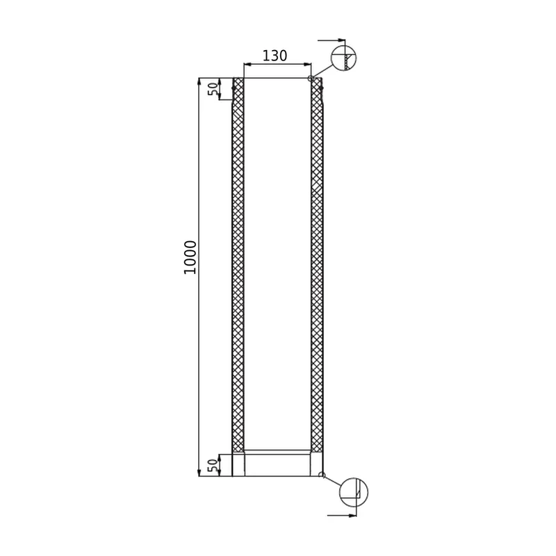 Raik Lifestyle DUO élément de longueur 130mm noir L : 1000mm pour tuyau de fumée / conduit de fumée