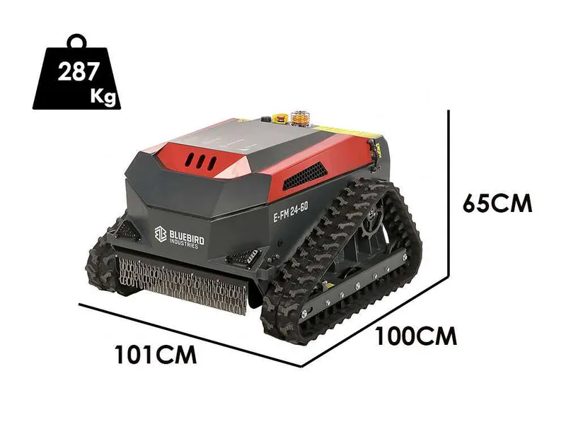 Blue Bird E-FM 24-60 - Robot débroussailleur à chenilles à batterie - 80 V/50 Ah - Radiocommandé