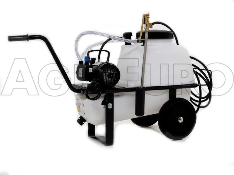 Groupe motopompe de pulvérisation Comet MC 18 - moteur électrique monophasé sur chariot cuve 50 L