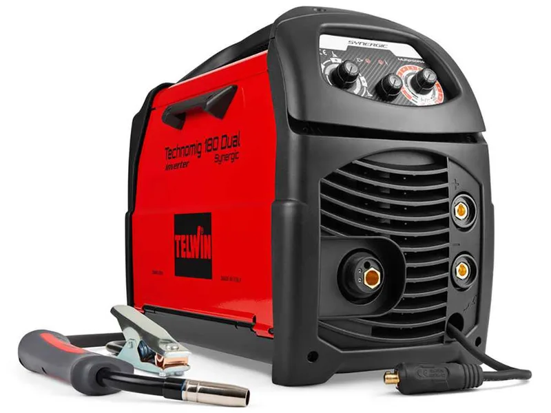 Telwin Technomig 180 Dual Synergic - Poste à souder inverter à fil - Pour MIG-MAG/FLUX/BRAZING/MMA/ TIG DC-Lift - NO GAS