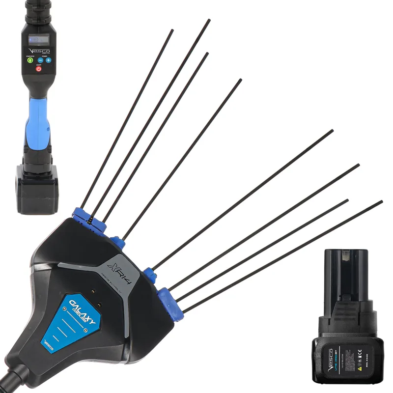 Vesco galaxy XR14T.1 - Peigne vibreur à batterie au lithium - Perche télescopique 210-320 cm - 14,4 V 6 Ah