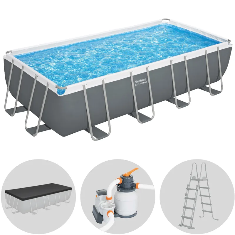 Bestway Power Steel Rectangulaire 56466 - 549x274x122 cm - Piscine hors-sol