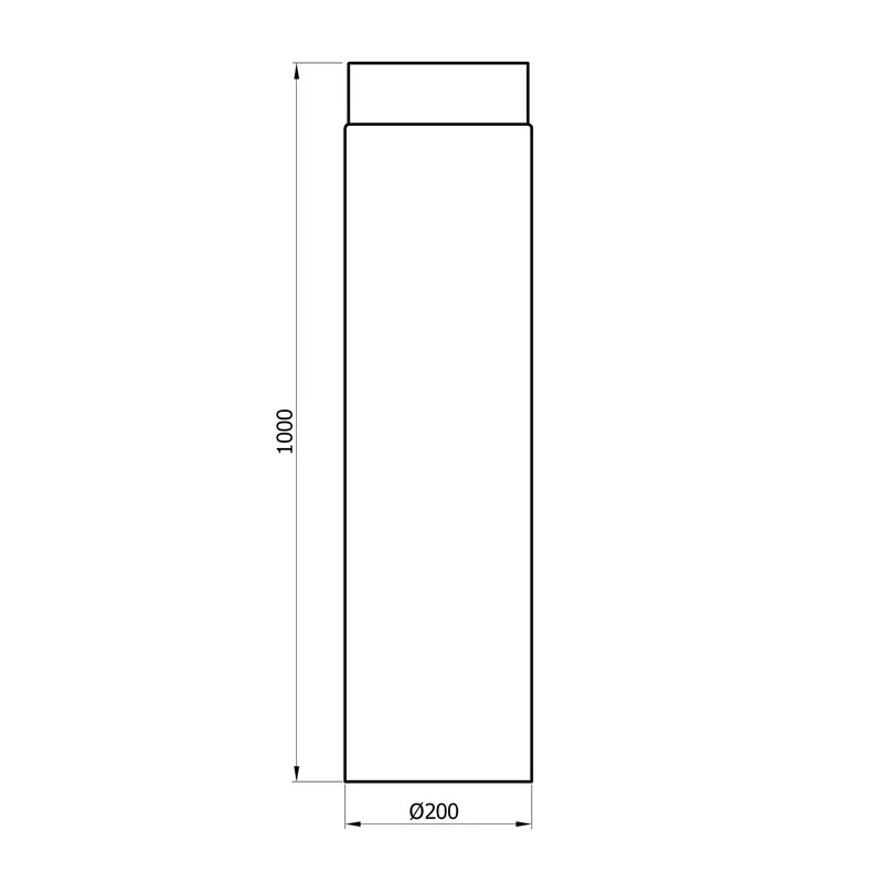 Raik Basic élément de longueur 200mm noir L: 1000mm pour tuyau de fumée / conduit de fumée